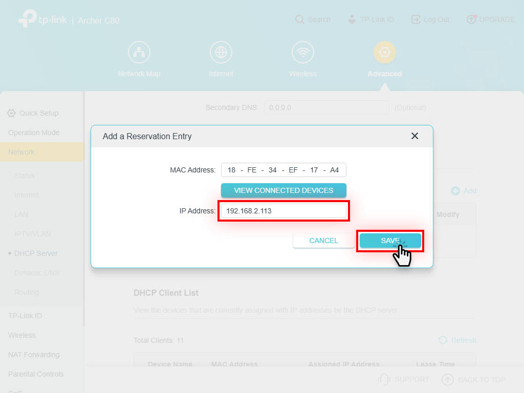 Προσθήκη διεύθυνσης IP